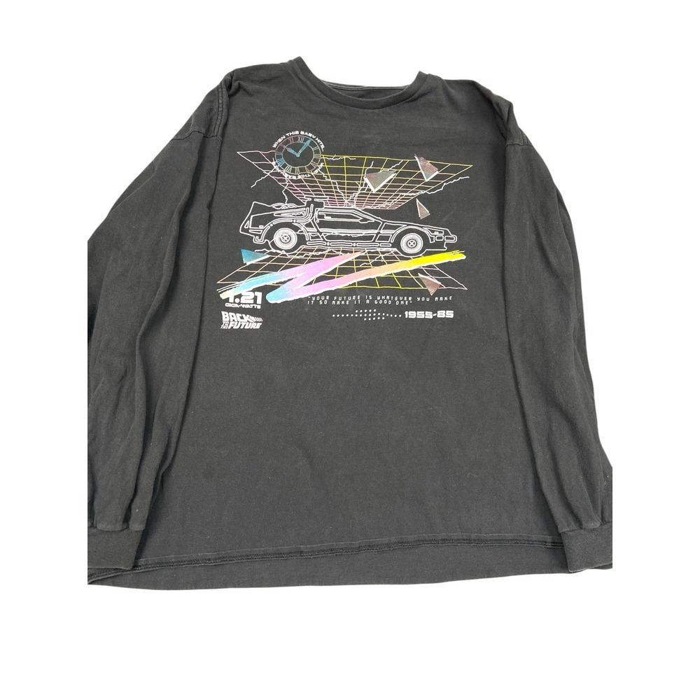 Back‎ to the Future T Shirt Mens 2XL Black Long Sleeve Tee